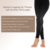 Bamboo Leggings for Women Soft Stretch Full Length with Fancy