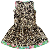 AnnLoren Little & Big Girls Spring Leopard Rose Floral Sleeveless