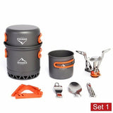 Camping Ultra-light Cookware Pots Set Gas Burner Stove Cook Cup