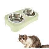 Cat Stainless Steel Bowls Pet Feeding Double Bowl Anti-skid Water Bowl