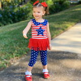 Big Little Girls' 4th of July Red White &