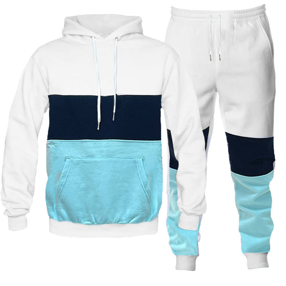 Color Block Hoodie and Jogger Sweat Pant SET