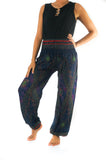 Blue PEACOCK Blue Boho Women Boho Pants Hippie