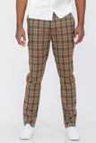 Plaid Slim Fit Trouser Pants