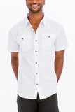 TWO POCKET BUTTON DOWN SHIRT (WHITE)