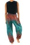 Teal orange MANDALA Women Harem Pants Boho Pants Hippie Pants