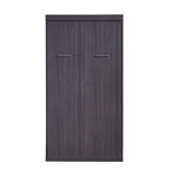 Twin Size Murphy Bed with Wardrobe and Drawers, Storage Bed, can be Folded into a Cabinet, Gray