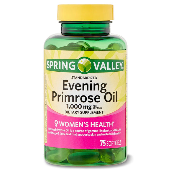 Spring Valley Women's Health Evening Primrose Oil Softgels;  1000 mg;  75 Count