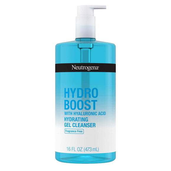 Neutrogena Hydro Boost Hydrating Gel Facial Cleanser, Fragrance-Free, Face Wash, 16 oz