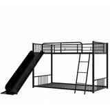 Metal Bunk Bed with Slide, Twin over Twin