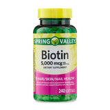 Spring Valley Biotin Softgels Dietary Supplement, 5,000 mcg, 240 Count