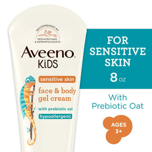 Aveeno Kids Face and Body Gel Cream Lotion for Sensitive Skin, 8 oz