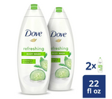 Dove Refreshing Body Wash Cucumber and Green Tea Cleanser That Effectively Washes Away Bacteria While Nourishing Your Skin Revitalizes and Refreshes Skin 22 oz;  2 Count