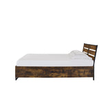 ACME Juvanth Eastern King Bed W/Storage in Rustic Oak & Black Finish 24257EK