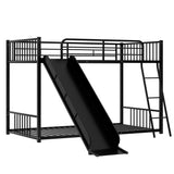 Metal Bunk Bed with Slide, Twin over Twin