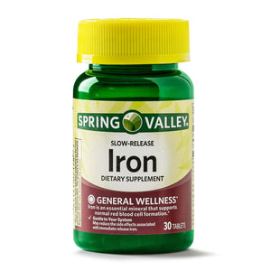 Spring Valley Slow-Release Iron Tablets Dietary Supplement;  45 mg;  30 Count