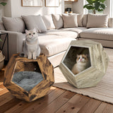 25.98'' Shaped Modern Pet Furniture Cat Kennel Side Table MDF Multi-Purpose Furniture