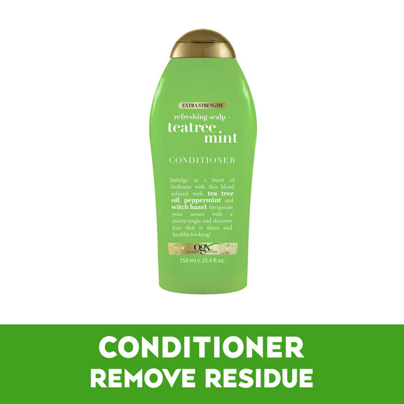 OGX Extra Strength Refreshing Scalp + Teatree Mint Daily Conditioner with Peppermint, 25.4 fl oz