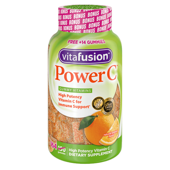 Vitafusion Power C Gummy Vitamin for Immune Support;  Orange Flavor;  164 Count