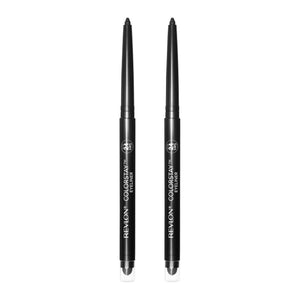 Revlon ColorStay Pencil Eyeliner with Built-in Sharpener Waterproof Smudgeproof Longwearing Eye Makeup with Ultra-Fine Tip 201 Black 2 Pack