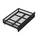 Metal Platform Bed with 2 Drawers, Twin (Black)