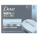 Dove Men+Care Body + Face Bar Mild Formula, Clean Comfort, 3.75 oz (8 Bars)