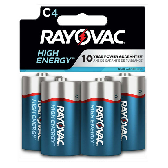 Rayovac High Energy C Batteries (4 Pack), Alkaline C Cell Batteries