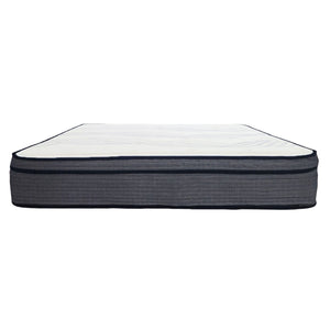 14 in. Hybrid Plush Queen Size Foam Mattress, Soft Polyester Knit Cover, Multi-Layer Foam Mattress, White/Gray