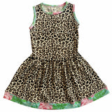 AnnLoren Little & Big Girls Spring Leopard Rose Floral Sleeveless