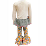 AnnLoren Girls Boutique Fall Floral & Polka Dots Dress and Legging Set