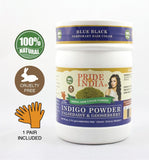 Herbal Indigo Hair Color Powder w/ Gloves - Blue Black, Half Pound