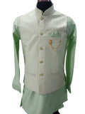 Light Green Nehru Jacket With Kurta, Size - 36