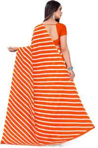 Printed Daily Wear Georgette Saree  (Orange)