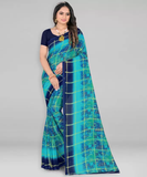 Printed Daily Wear Georgette Saree  (Light Blue)