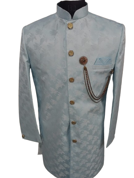 Light Sky Blue Sherwani For Men Party And Wedding, Size - 40