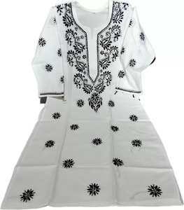 Women Self Design Cotton Blend A-line Kurta