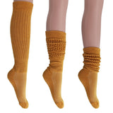 Cotton Women's Extra Long Heavy Slouch Socks, 6 Pairs Shoe Size 5-10