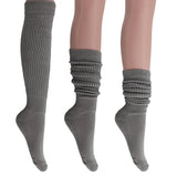 Cotton Women's Extra Long Heavy Slouch Socks, 6 Pairs Shoe Size 5-10