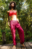 Burgundy Women Boho Pants Hippie Pants Yoga Pants Harem