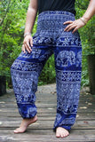 Blue ELEPHANT Pants Women Boho Pants Hippie Pants Yoga