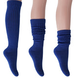 Cotton Women's Extra Long Heavy Slouch Socks, 6 Pairs Shoe Size 5-10