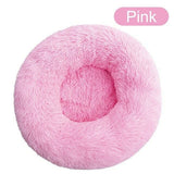 Soft Pet Dog Bed Round Winter warm Long Plush Dog House Cushion Cat