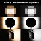 4 Pieces Bi-Color 660 LED Video Light and Stand Kit: Dimmable Light