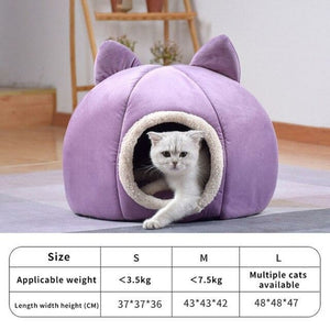 Pet Dog Cat Tent House Kennel Winter Warm Nest Soft Sleeping Sofa Pad