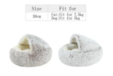 Hot Plush Round Cat Bed Cat Warm House Soft Long Plush Pet Dog Bed For