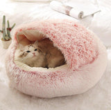 Hot Plush Round Cat Bed Cat Warm House Soft Long Plush Pet Dog Bed For