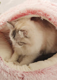 Hot Plush Round Cat Bed Cat Warm House Soft Long Plush Pet Dog Bed For