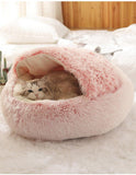 Hot Plush Round Cat Bed Cat Warm House Soft Long Plush Pet Dog Bed For