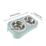 Cat Stainless Steel Bowls Pet Feeding Double Bowl Anti-skid Water Bowl