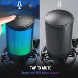 USB Condenser Gaming Microphone, for PC PS4 PS5 MAC with Pop Filter
